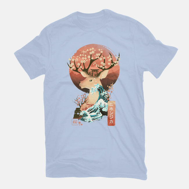 Sika Deer Landscape-womens basic tee-dandingeroz