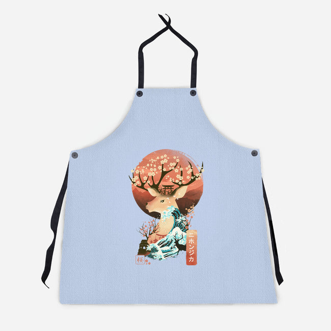 Sika Deer Landscape-unisex kitchen apron-dandingeroz