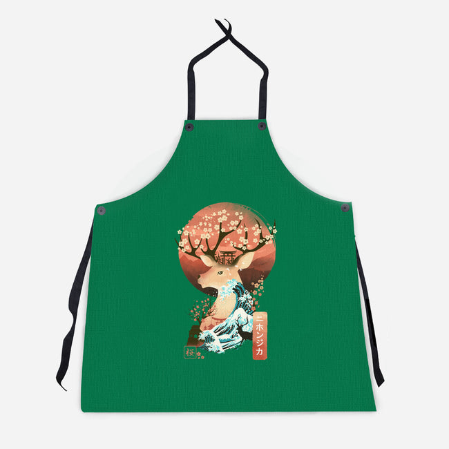 Sika Deer Landscape-unisex kitchen apron-dandingeroz