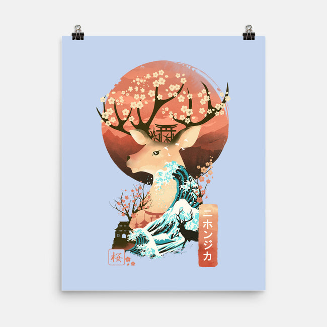 Sika Deer Landscape-none matte poster-dandingeroz