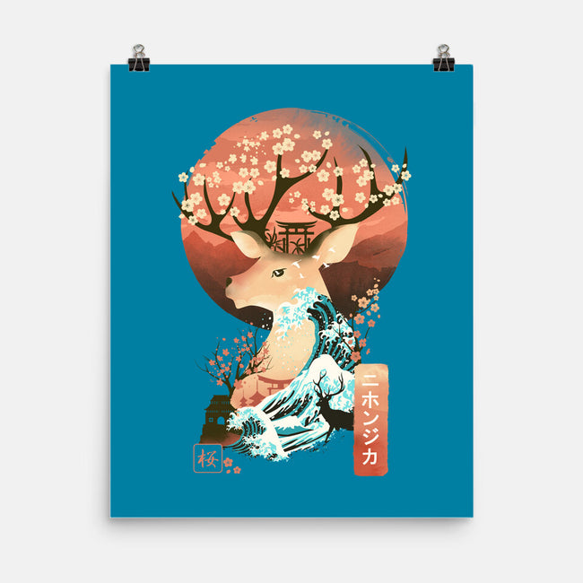 Sika Deer Landscape-none matte poster-dandingeroz