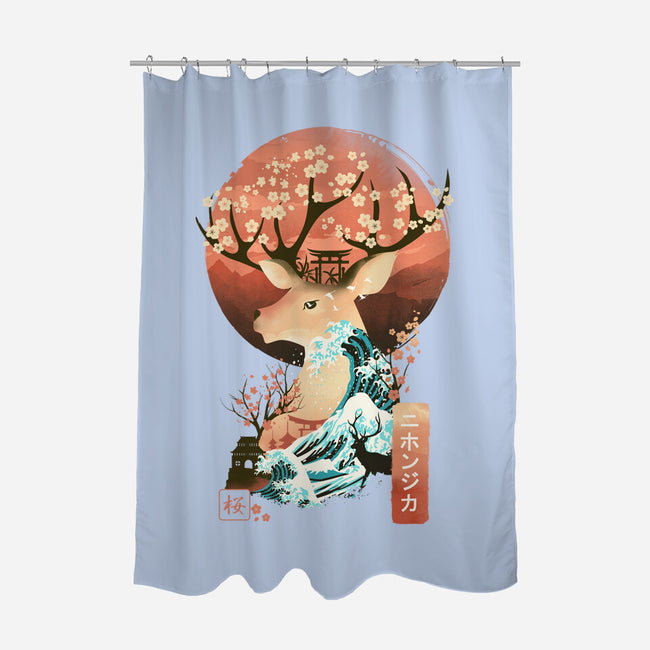 Sika Deer Landscape-none polyester shower curtain-dandingeroz