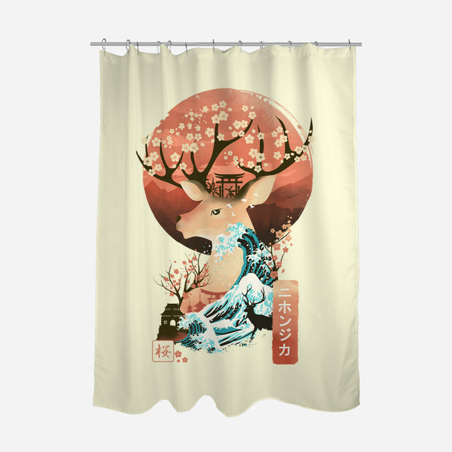 Sika Deer Landscape-none polyester shower curtain-dandingeroz