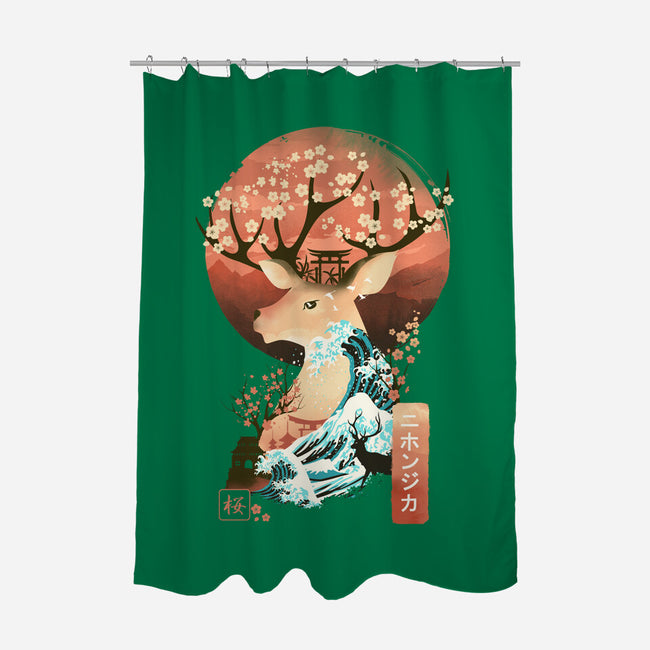 Sika Deer Landscape-none polyester shower curtain-dandingeroz