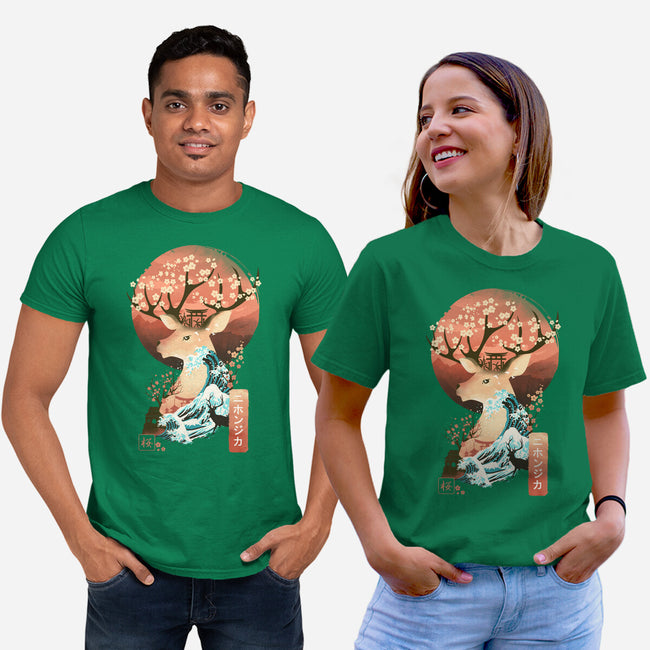 Sika Deer Landscape-unisex basic tee-dandingeroz