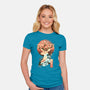 Sika Deer Landscape-womens fitted tee-dandingeroz