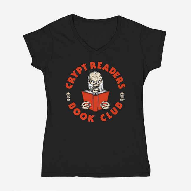 Crypt Readers-womens v-neck tee-Melonseta