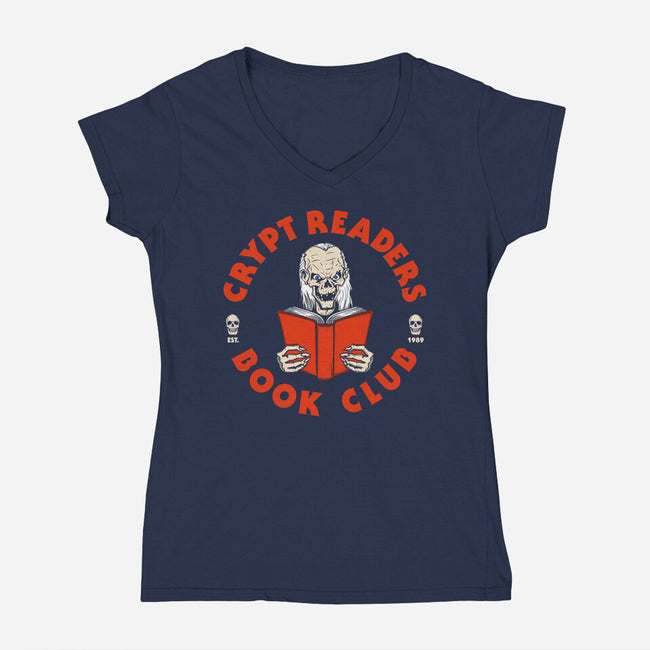 Crypt Readers-womens v-neck tee-Melonseta
