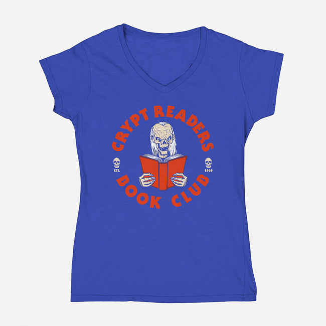 Crypt Readers-womens v-neck tee-Melonseta