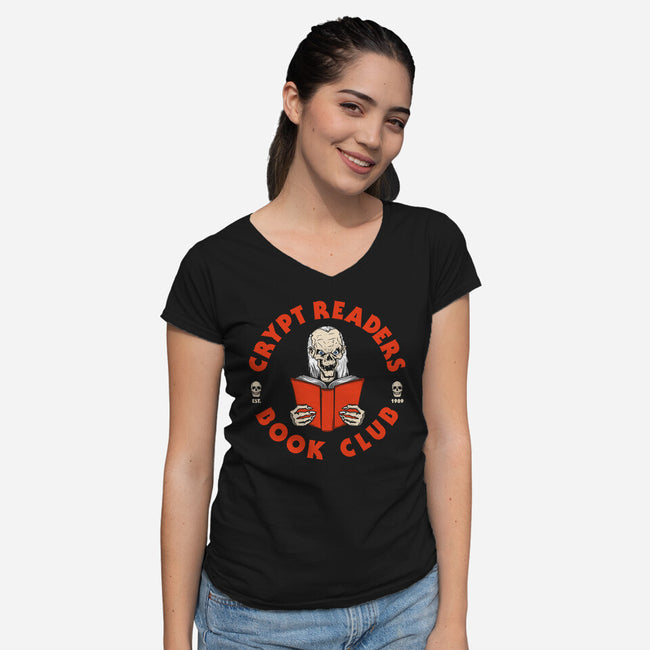 Crypt Readers-womens v-neck tee-Melonseta