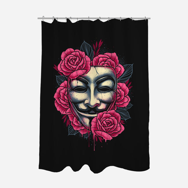Let the Revolution Bloom-none polyester shower curtain-glitchygorilla
