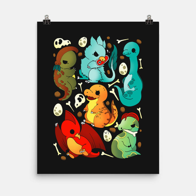 Cute Dinosaurs-none matte poster-Vallina84