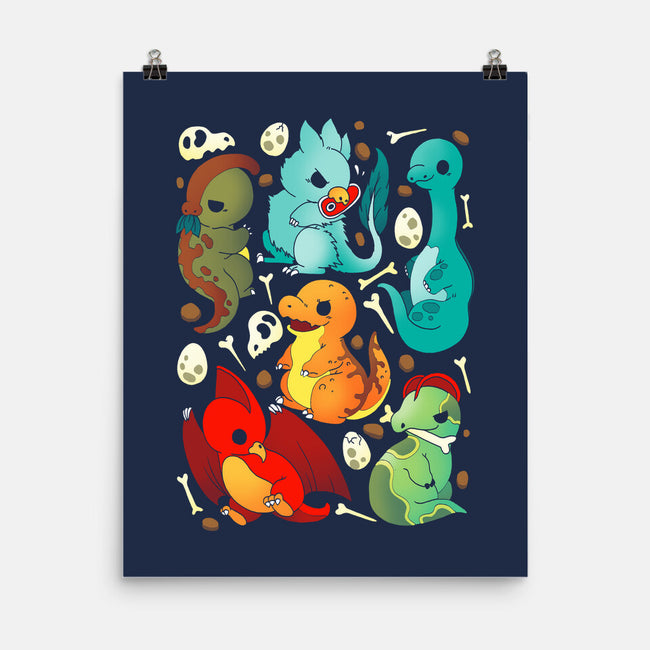 Cute Dinosaurs-none matte poster-Vallina84