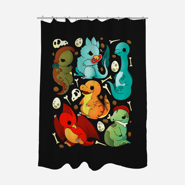 Cute Dinosaurs-none polyester shower curtain-Vallina84