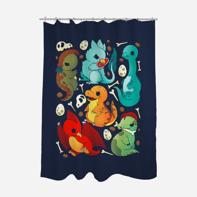 Cute Dinosaurs-none polyester shower curtain-Vallina84