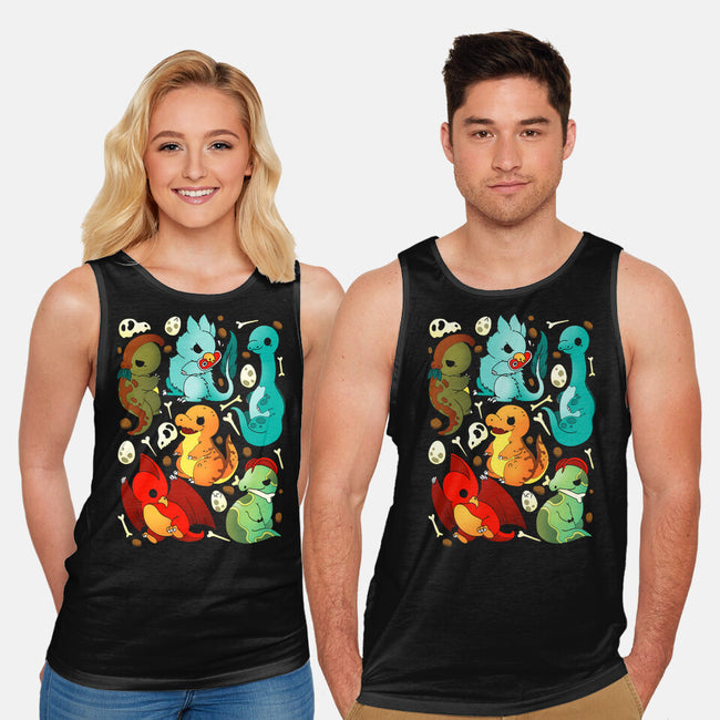 Cute Dinosaurs-unisex basic tank-Vallina84