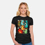 Cute Dinosaurs-womens fitted tee-Vallina84