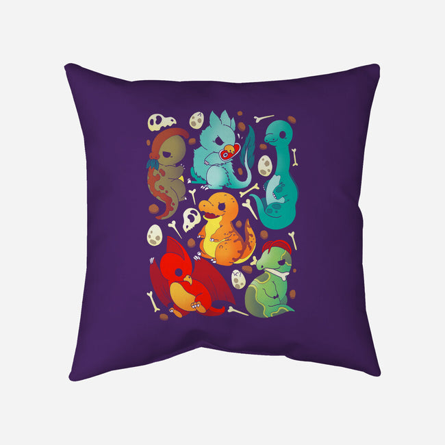 Cute Dinosaurs-none non-removable cover w insert throw pillow-Vallina84