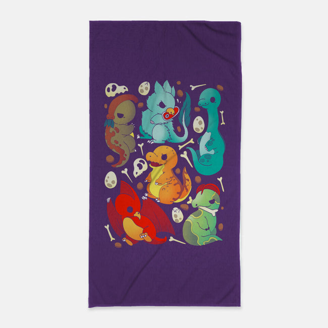 Cute Dinosaurs-none beach towel-Vallina84