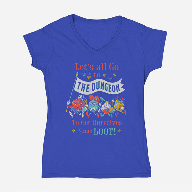 Let's Go to the Dungeon-womens v-neck tee-Nemons
