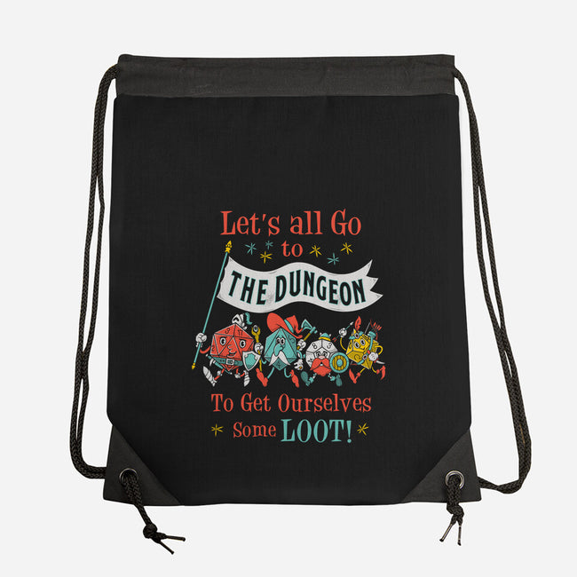 Let's Go to the Dungeon-none drawstring bag-Nemons