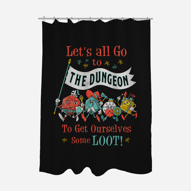 Let's Go to the Dungeon-none polyester shower curtain-Nemons