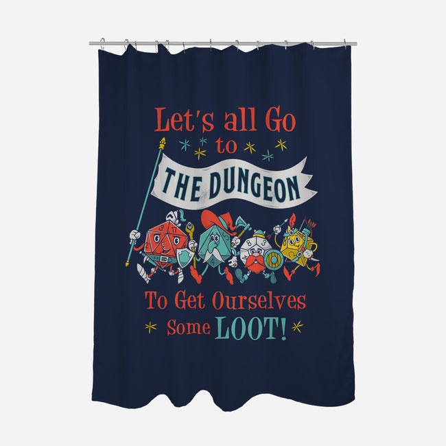 Let's Go to the Dungeon-none polyester shower curtain-Nemons