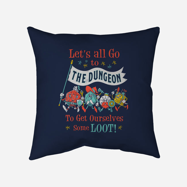 Let's Go to the Dungeon-none non-removable cover w insert throw pillow-Nemons