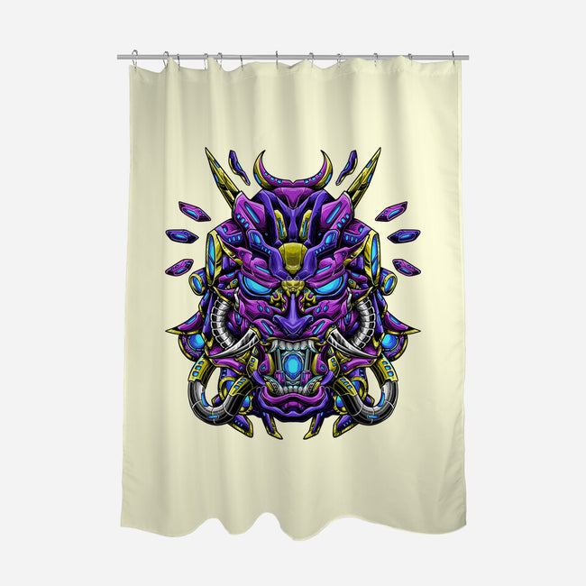 Mecha Oni Sama-none polyester shower curtain-aleoarts