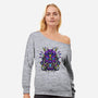 Mecha Oni Sama-womens off shoulder sweatshirt-aleoarts