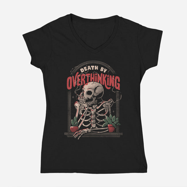 Death by Overthinking-womens v-neck tee-eduely