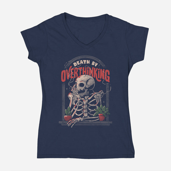 Death by Overthinking-womens v-neck tee-eduely