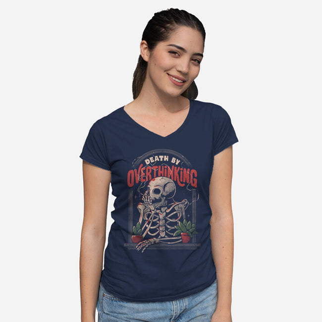 Death by Overthinking-womens v-neck tee-eduely