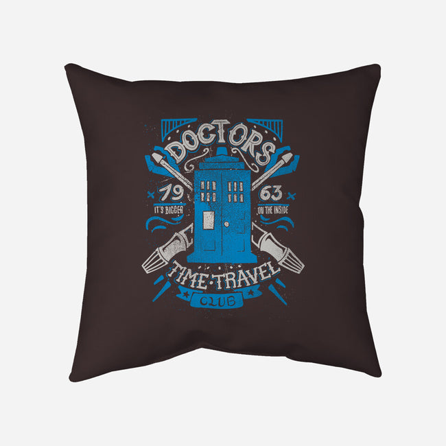 Doctors Time Travel Club-none removable cover w insert throw pillow-Azafran