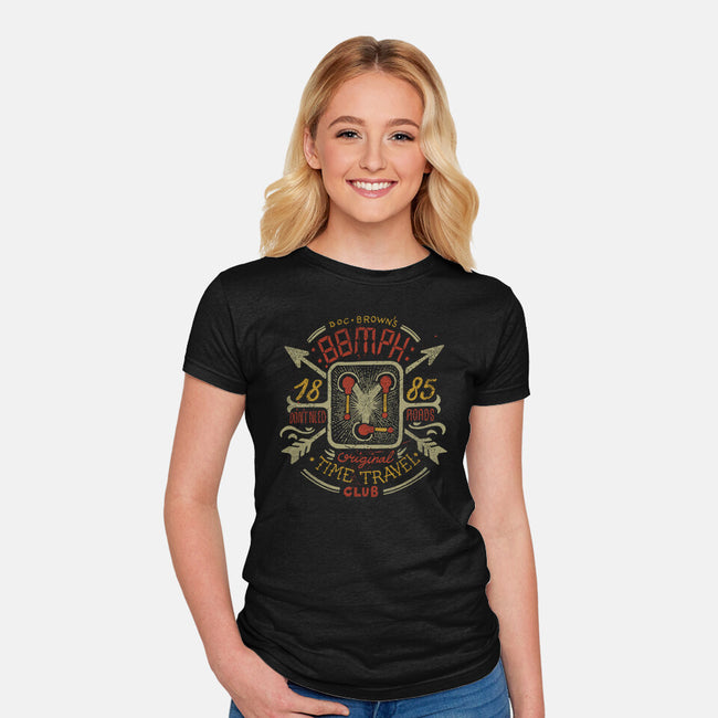 88MPH Time Travel Club-womens fitted tee-Azafran