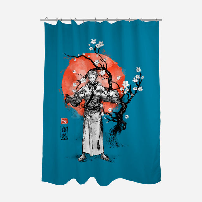 Sukuna Ink-none polyester shower curtain-IKILO