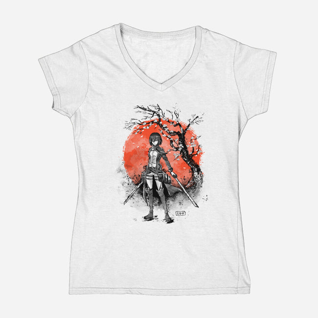 Mikasa Ink-womens v-neck tee-IKILO