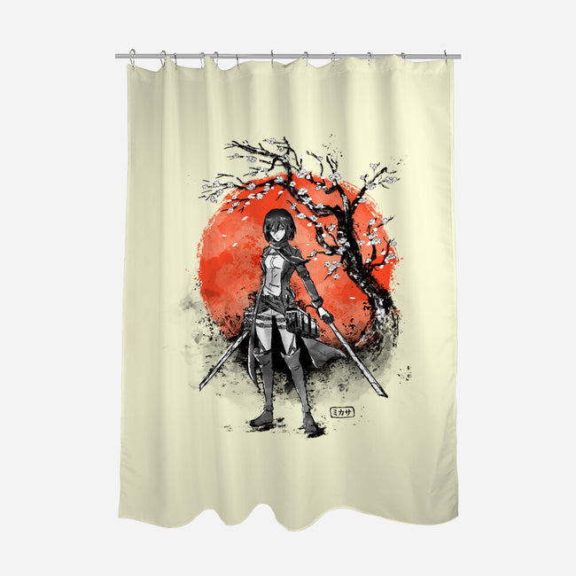Mikasa Ink-none polyester shower curtain-IKILO