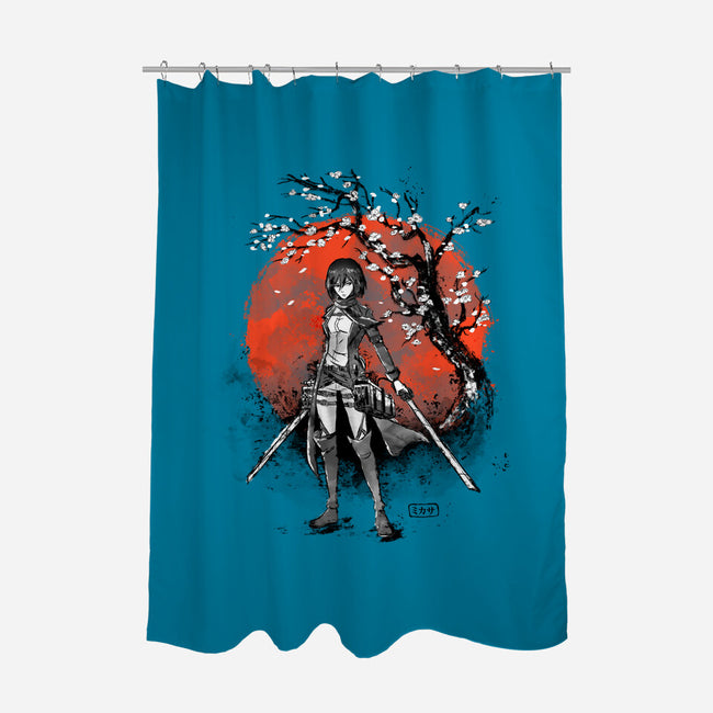 Mikasa Ink-none polyester shower curtain-IKILO