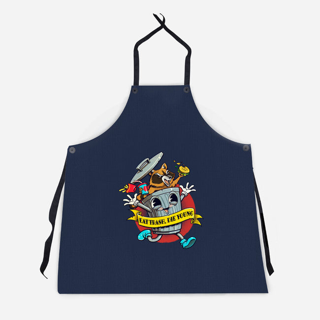 Eat Trash, Die Young-unisex kitchen apron-andremuller.art