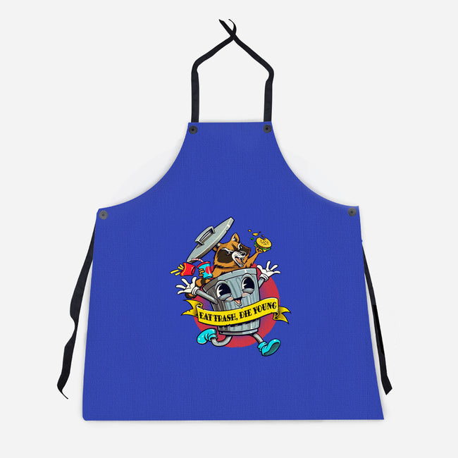 Eat Trash, Die Young-unisex kitchen apron-andremuller.art