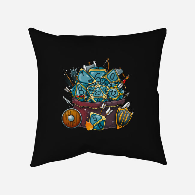 Set Dice Roll-none removable cover w insert throw pillow-Vallina84