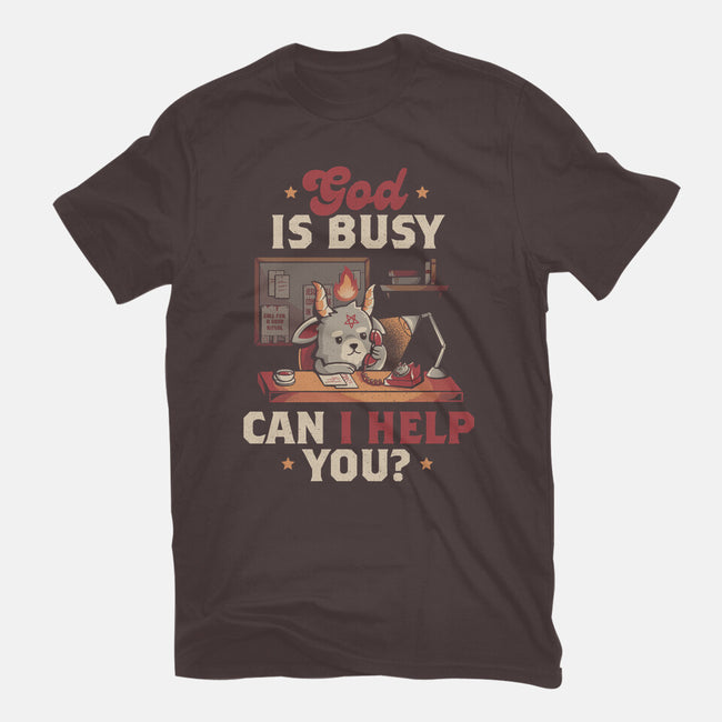 God Is Busy-womens basic tee-eduely