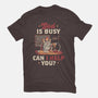 God Is Busy-womens basic tee-eduely