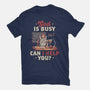God Is Busy-womens basic tee-eduely