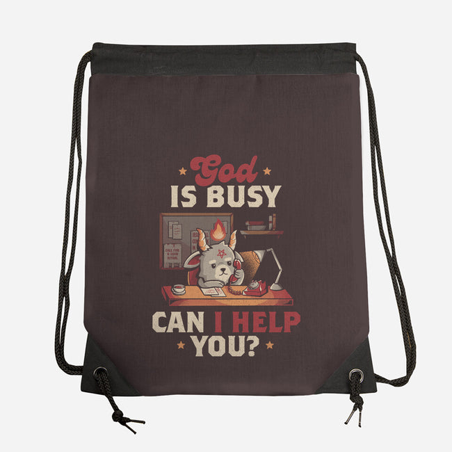 God Is Busy-none drawstring bag-eduely