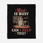 God Is Busy-none fleece blanket-eduely