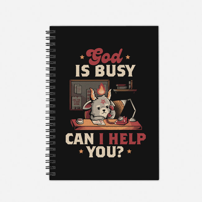 God Is Busy-none dot grid notebook-eduely