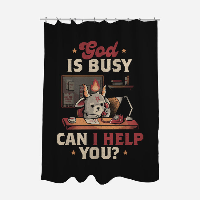God Is Busy-none polyester shower curtain-eduely