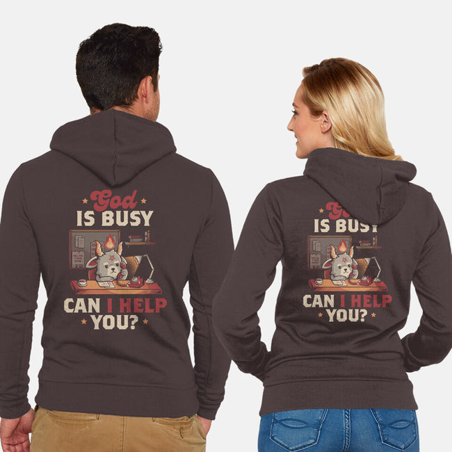 God Is Busy-unisex zip-up sweatshirt-eduely